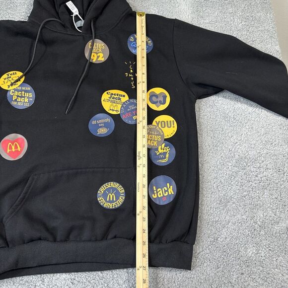 Travis Scott Cactus Jack McDonald's Sticker Bomb Hoodie Sweatshirt XXL Black NWT - Picture 5 of 7